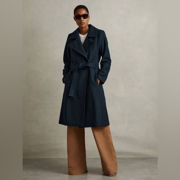 Reiss Jackets & Blazers - Reiss Teal Belted Coat
